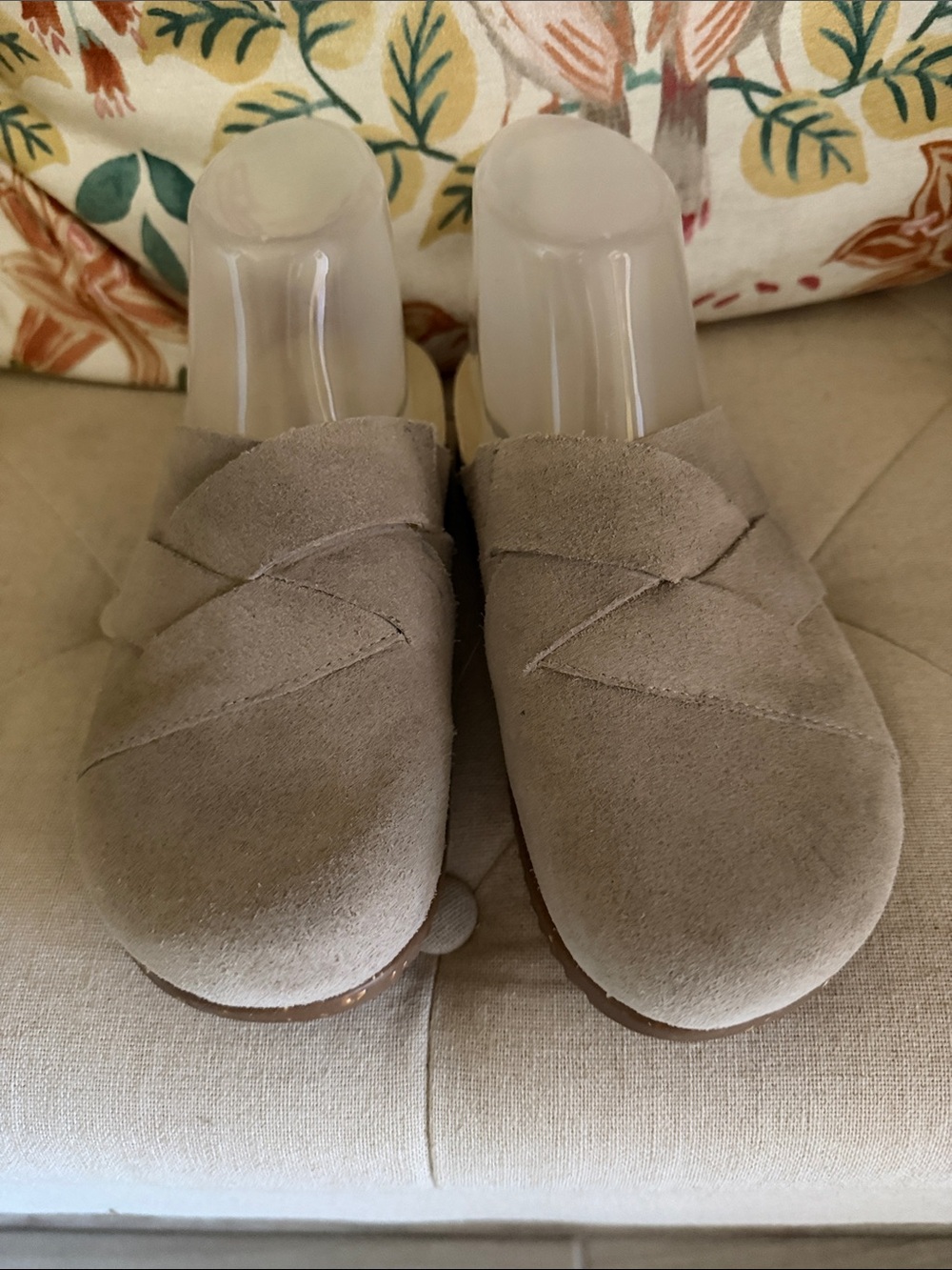 Dansko Taupe Suede Slip-On Mules